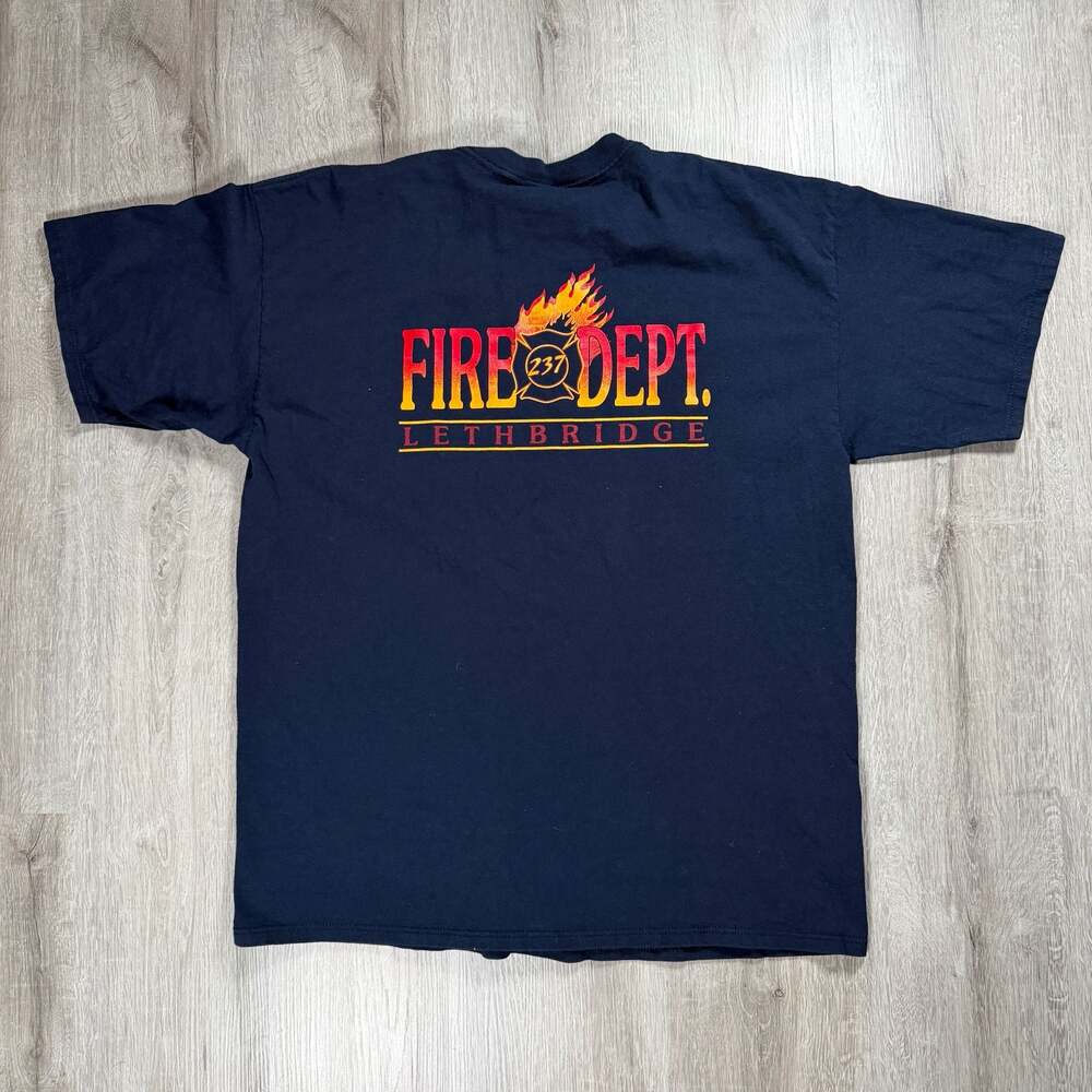 Mens Gildan Ultra Cotton Lethbridge Fire Department Graphic T-Shirt XL